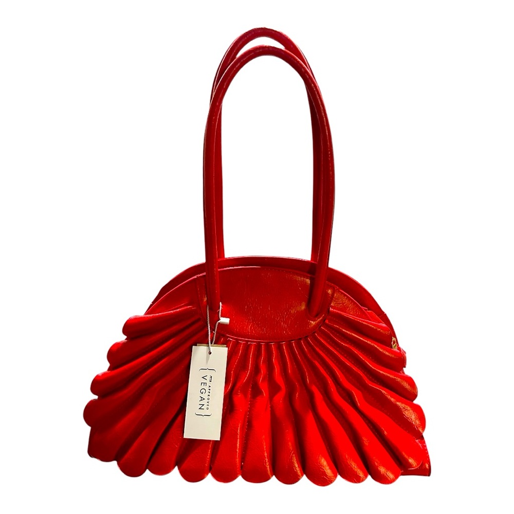 “Vintage Statement” Red Vegan Leather handbag